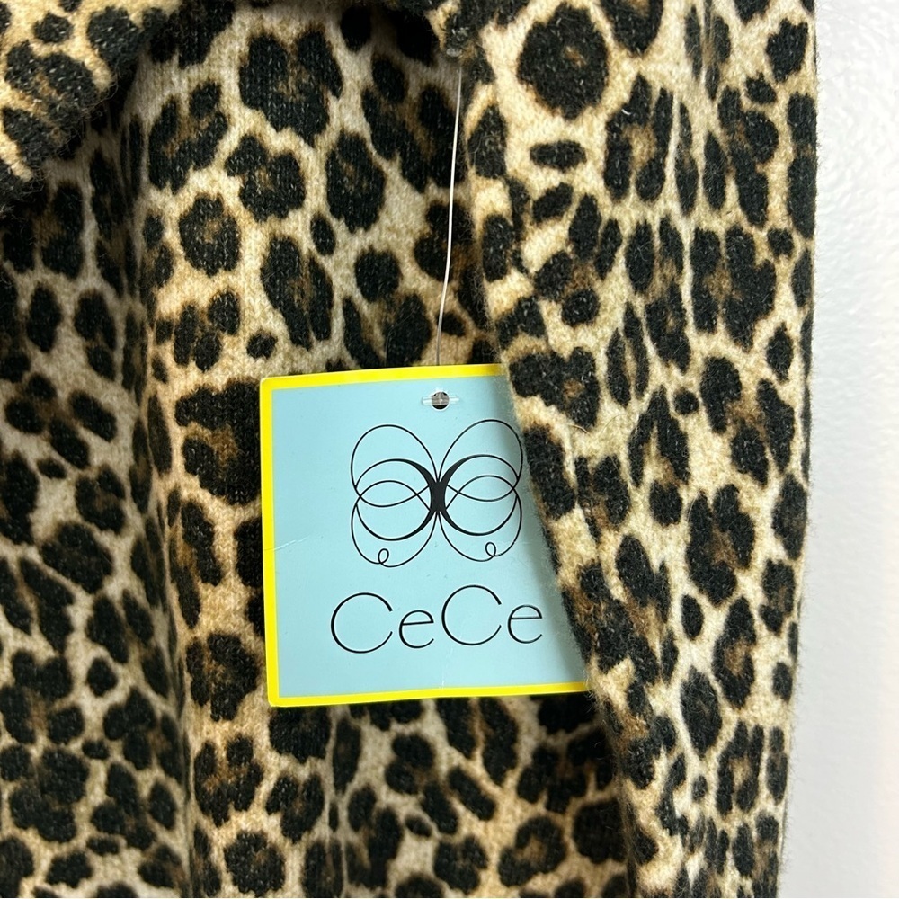 NWT CeCe Leopard Animal Print Pullover Crewneck Sweater Size Small - Picture 5 of 10